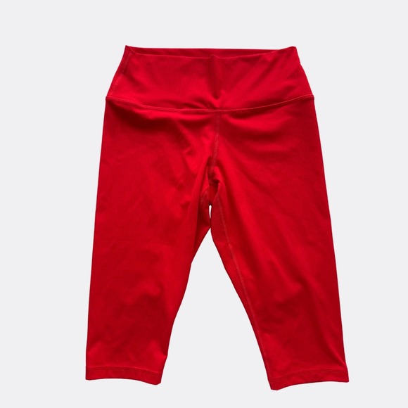 Athleta Transcend High Rise Rib Crop Leggings Red Size S – VitaFree Ribbed Textu - Picture 2 of 5